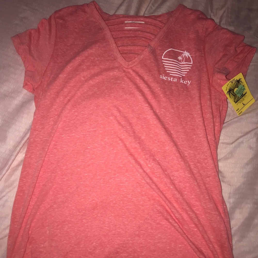 Never Worn Siesta Key T-Shirt with Cute V-Neck